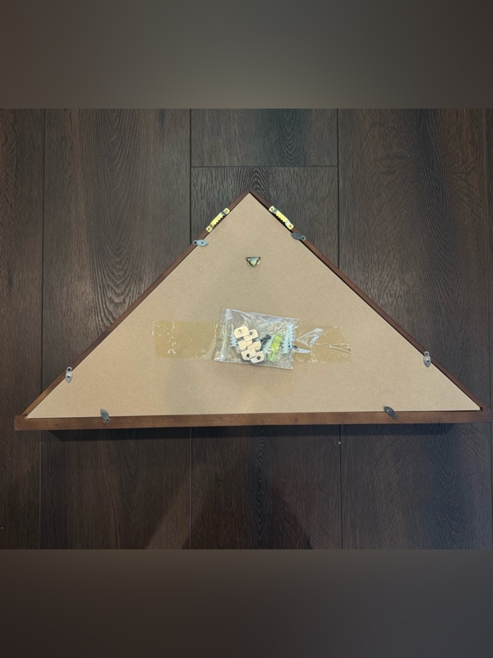 $60 Triangular Flag Display Case - Walnut Frame - Picture 6 of 6